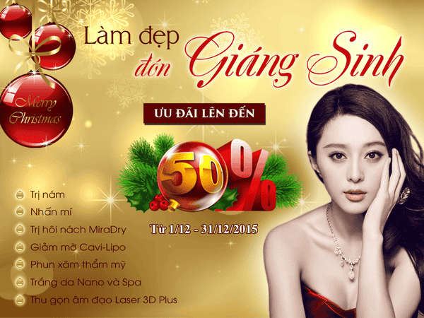 Khuyến mại tháng 12 - Làm đẹp lung linh - Rộn ràng Giáng sinh