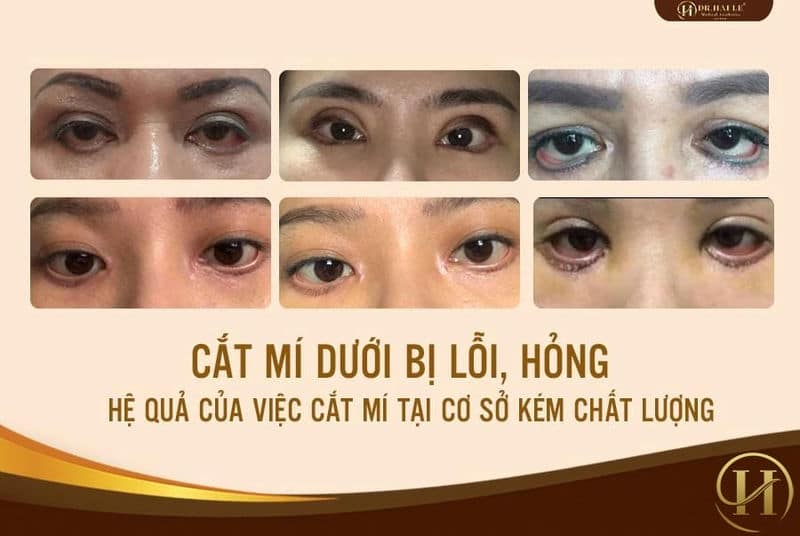 Những trường hợp cắt mí dưới lỗi, hỏng