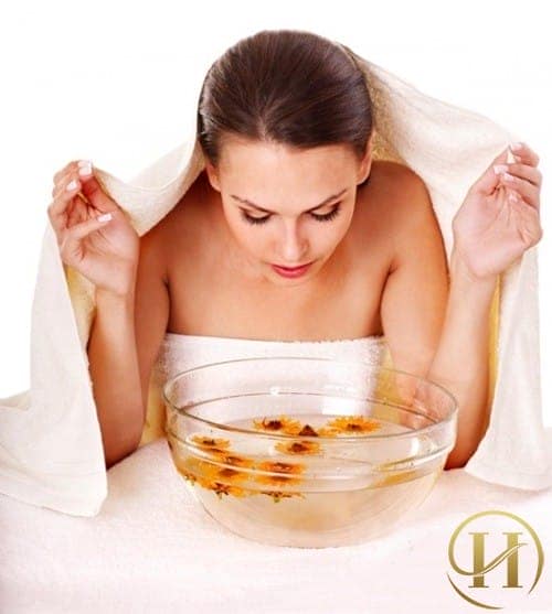 thu nhỏ lỗ chân lông bằng cách xông hơi