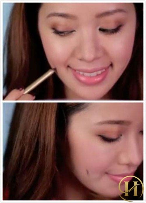 Dùng chỉ xác định vị trí má lúm