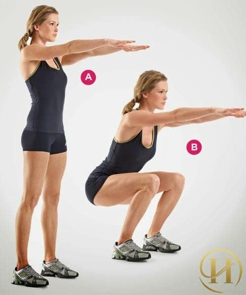 Bài tập thể dục giảm mỡ bụng - đứng lên ngồi xuống