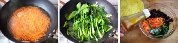 Nguyên liệu thực hiện món trứng cuộn rau củ giúp giảm béo