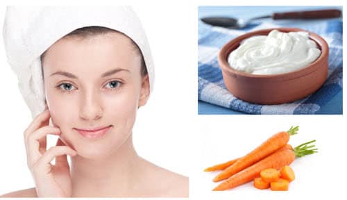 Trị da khô và mụn trứng cá bằng cà rốt, sữa chua